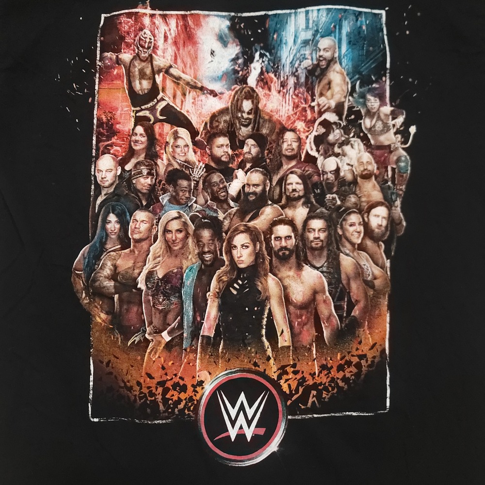 WWE Graphic T-Shirt Mens Medium Black Authentic Tour Roster I Was There Print